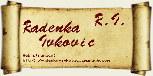 Radenka Ivković vizit kartica